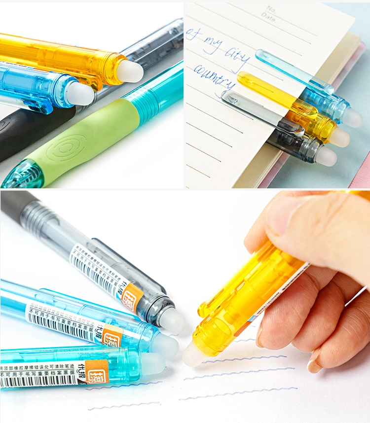 M&G Erasable Mini Gel Pen Ergonomic Grip Black/Craystal Blue 0.5mm