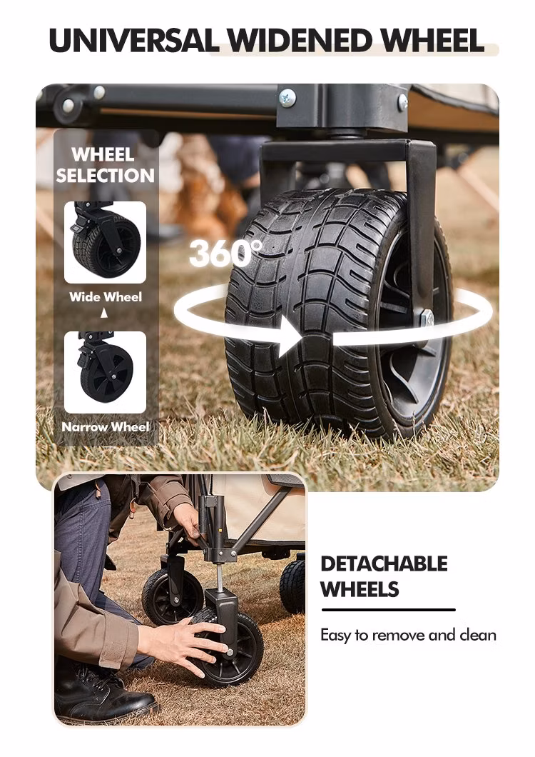 Portable Foldable Wagon Grass Trolley Beach Park Picnic Camping Cart