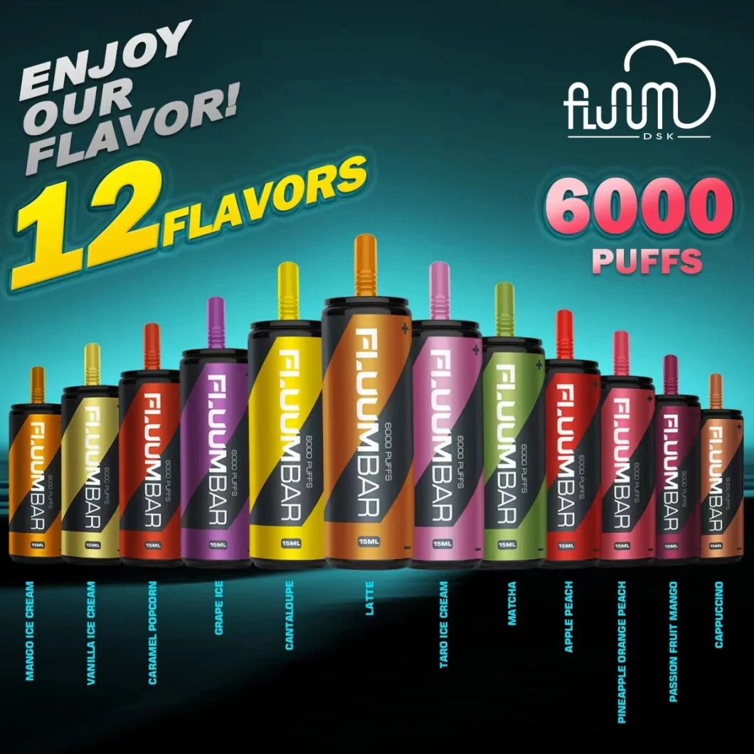 USA Best Seller Disposable Fluum 6000puffs 15ml 650mAh Mesh Coil Vaporizer