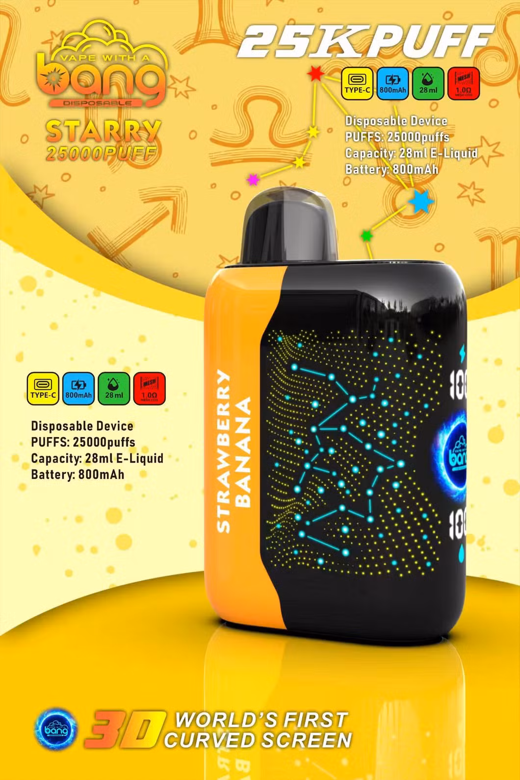 Factory Price Wholesale Screen Power Adjustable Full Color Screen Display Vaping in Bar Disposable Vapes