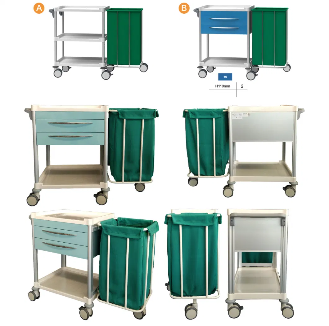 Hospital Waste Collection Medical Products Laundry Cloth Washing Cleaning Cart