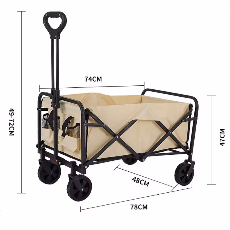 Collapsible Beach Cart Large Capacity Folding Utility Garden Cart Wagon Cart