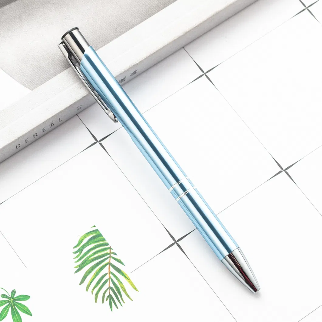 Click Metal Aluminum Ballpoint Pen with Laser Engraving Logo Business Promotion Gift