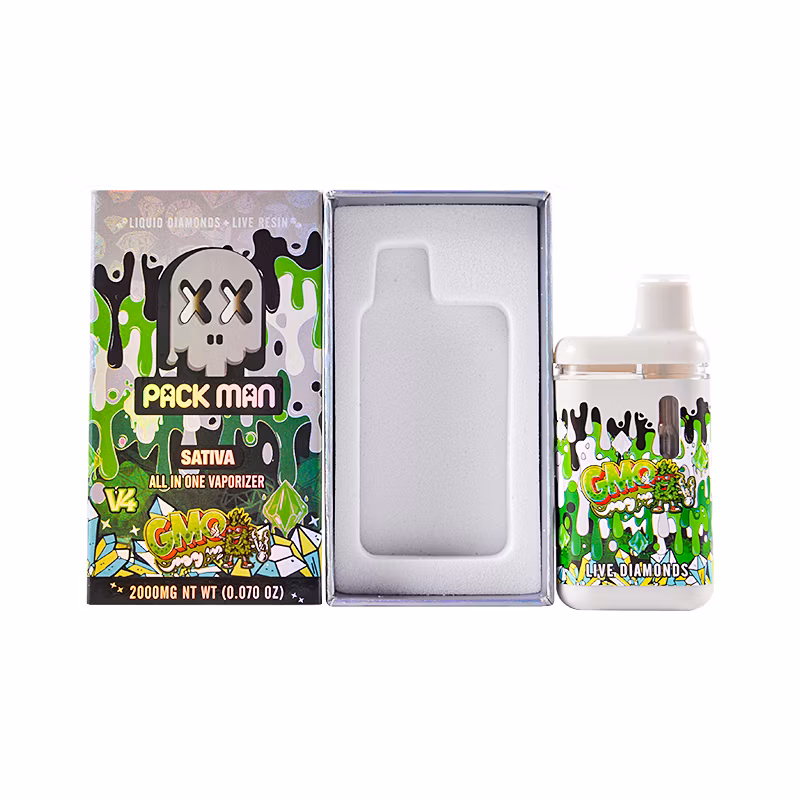 Packman 2g V4 Disposables 2.0ml Rechargeable Vapes Pens with Screen Empty 320mAh Battery 10flavors