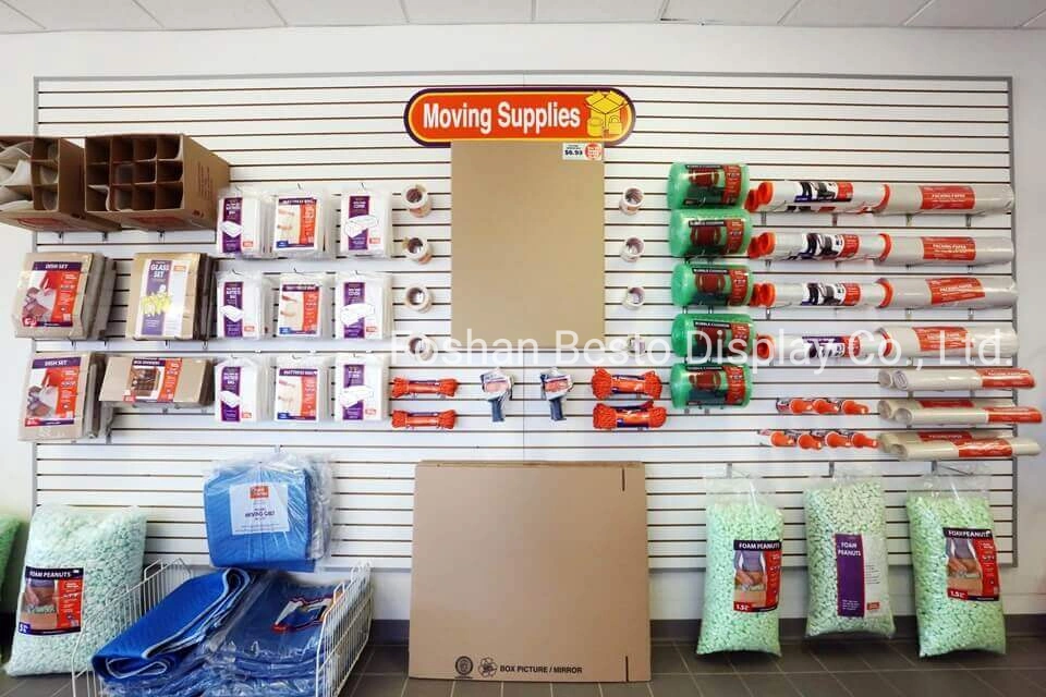 White Melamine 18mm Thickness MDF Slatwall for Retail Display in Supermarket, Vape Store, Clothes Shops, Fishing Shop, Electronics Store, Smoke Shop.