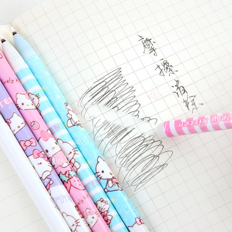 Cartoon Pattern School Student Write Blue and Black Ink Erasable Gel Ballpoint Neutral Pen