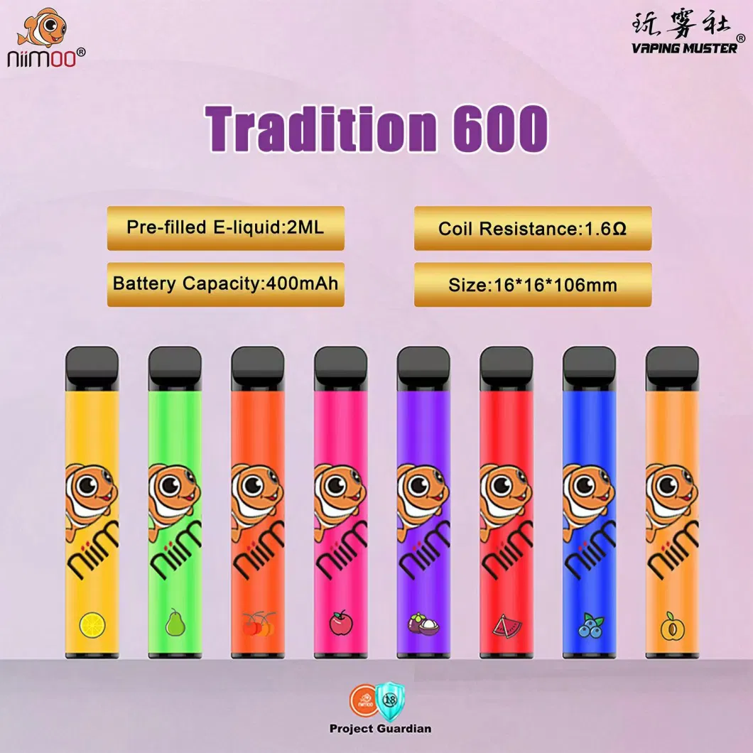 Vaping Muster 600 Puff Disposable Vape Popular in EU/UK/USA Mini Vape Pen