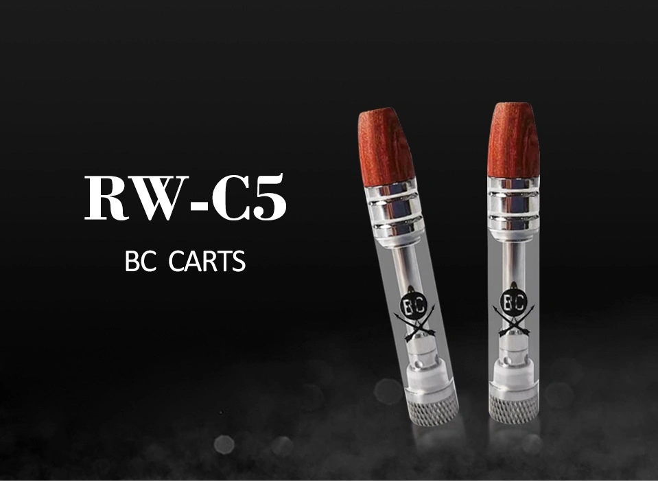 RW C5 Newest Ceramic Coil Wooden Drip Tip Carts Vape Cartridges 0.5ml 0.8ml 1.0ml Round Flat Mouthpiece Atomizer Big Cheif Carts