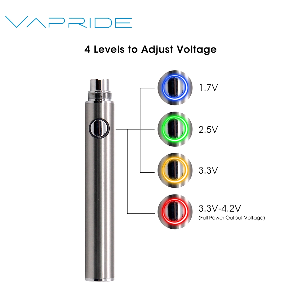 Custom Logo Vape Pen Battery 350/400/650/900mAh 510 Thread Vaporizer E Cigarette Vape Battery