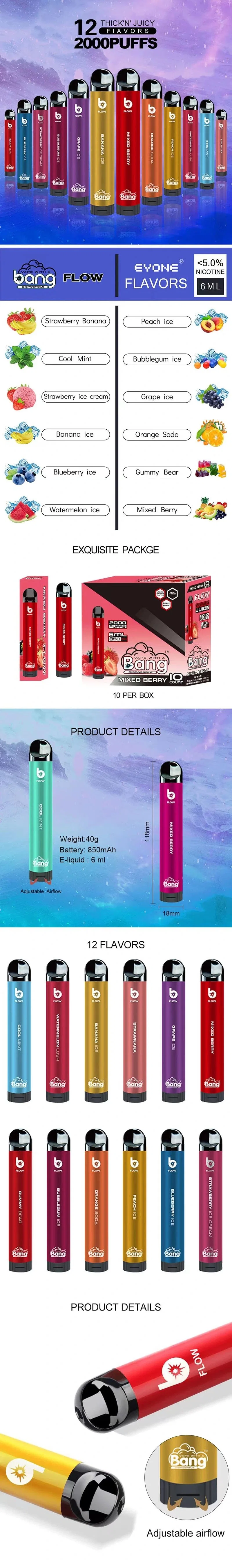 Wholesale E Cigarette Einweg Flavour Disposable Vapes Puff 200W LED 2000 Ca Ke Smoke Zooy Vuse Plus Relx Jetable Bar Pod OEM Vape