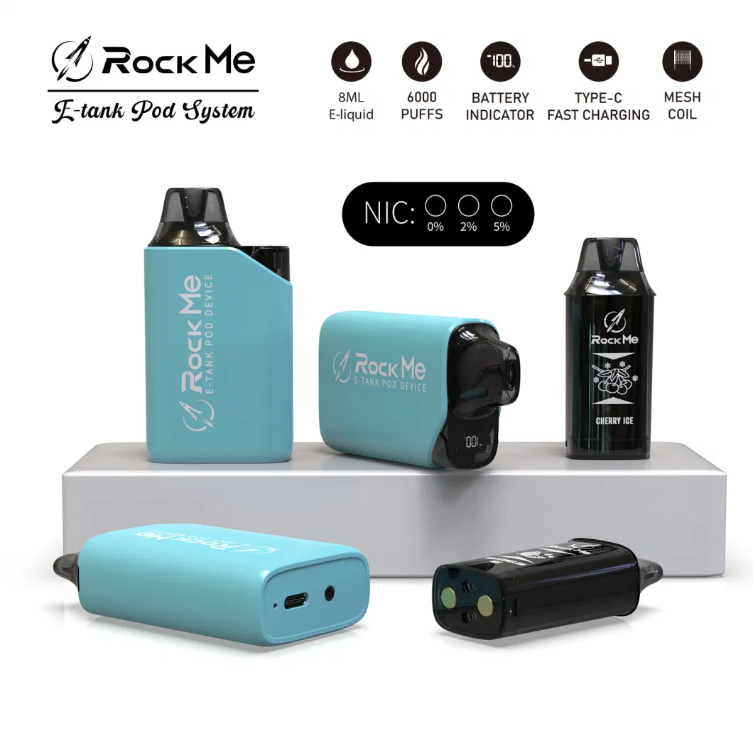 High Quality Atomizer Rock Me E-Tank Device Pod System 600mAh Battery Rechargeable Vaporizer