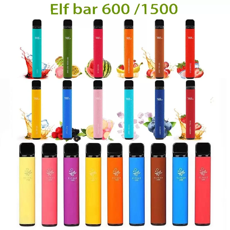 2022 Elfbar 600 Puffs Disposable E Cigarettes Vape Pen 2% 1.3ml Pre-Filled Cartridge Pods 550mAh Battery Portable Vaporizer