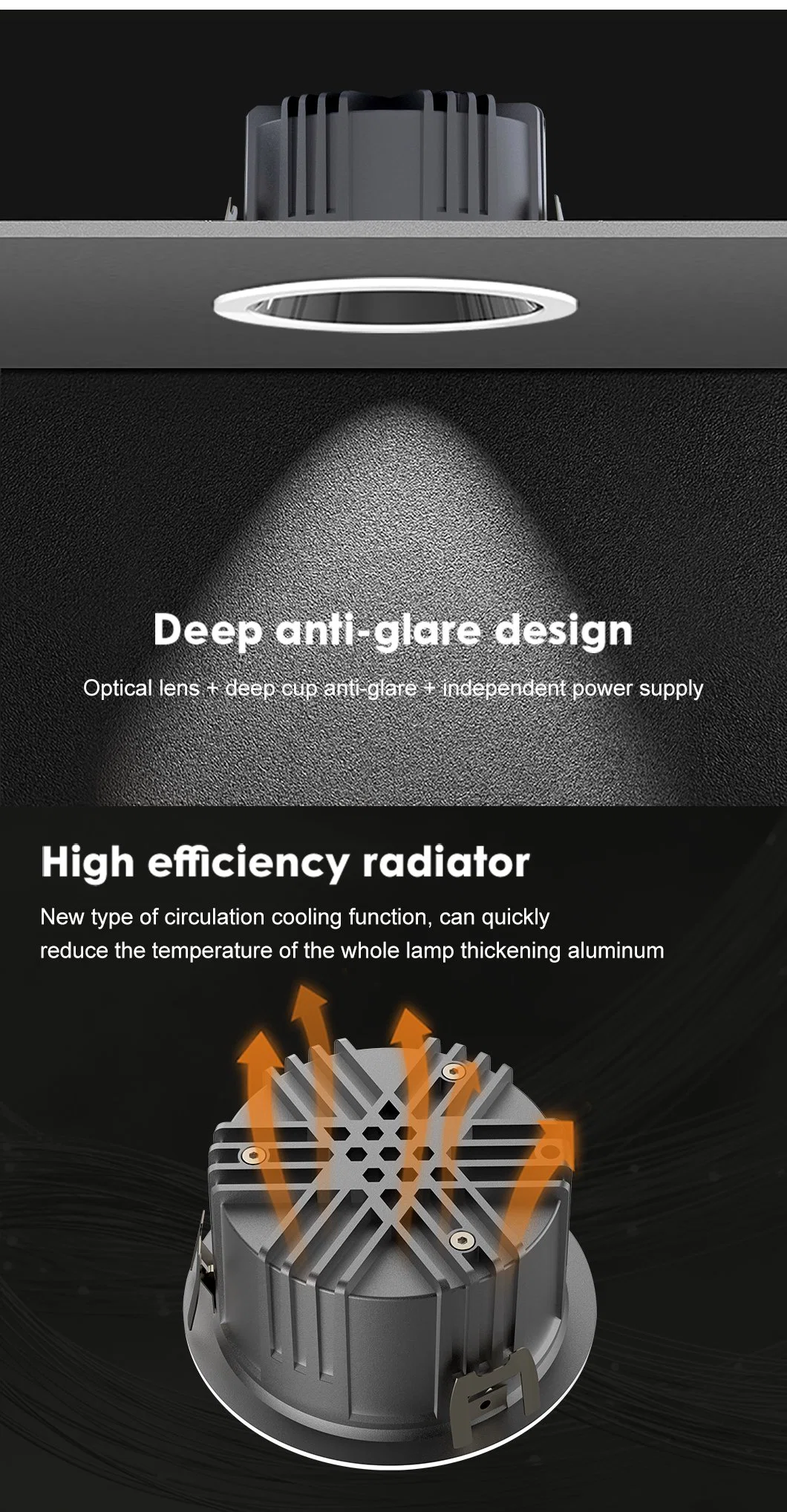 Smart Dimmable Embedded Corridor Ceiling Anti-Glare LED Spot Light with Osram Chips