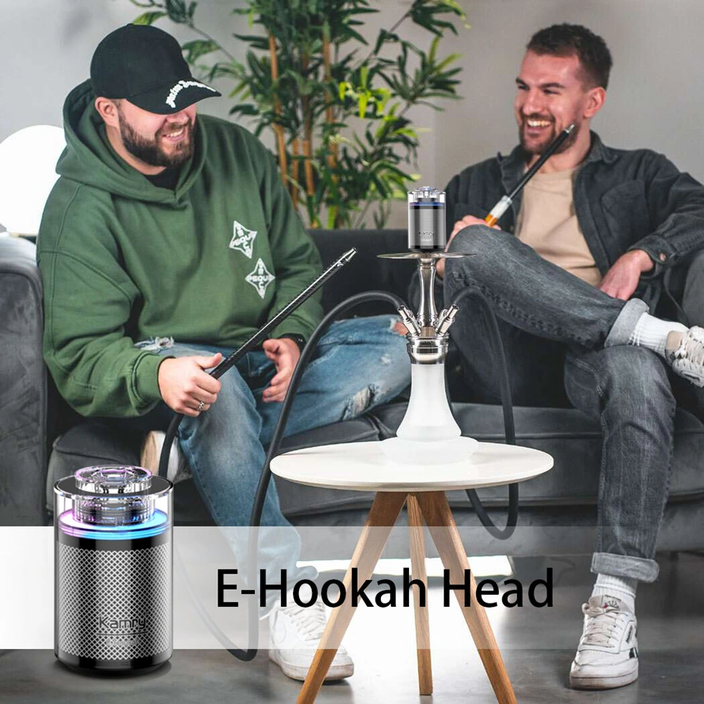 Kamry E-Hookah Head 100W E Hookah E Cigarette 25ml Refillable Tank No Leaking No Burnt E-Head Eshisha Vaping Device 6000 Battery Capacity