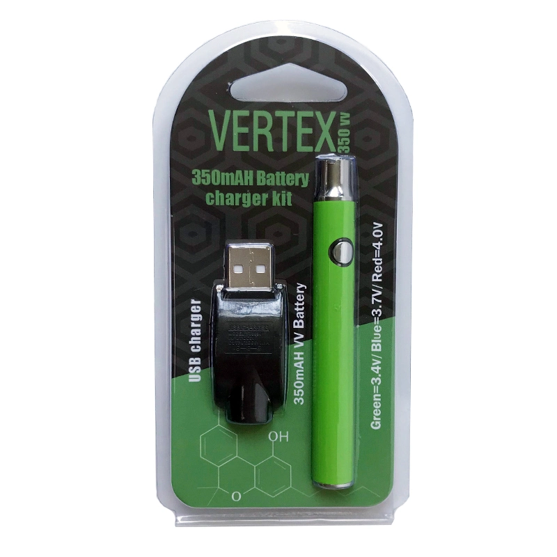 Vertex Preheat Battery Kits Variable Voltage Preheating Vape Battery Vaporizer Adjustable 350mAh 510 Thread Vapes Pen Batteries