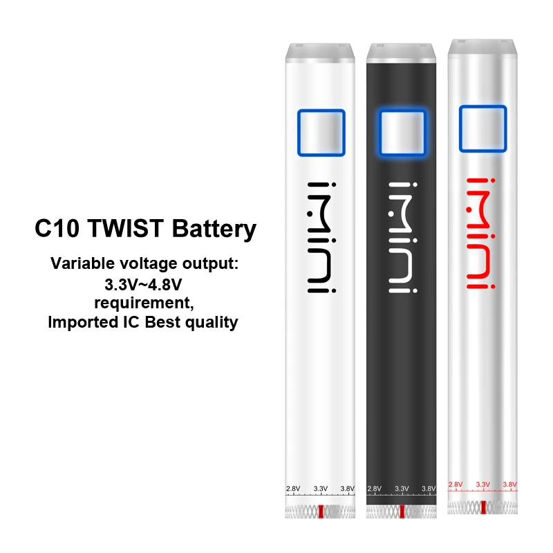 Wholesale Imini Twist Preheat 650mAh Battery Voltage Adjustable USB Charger 510 Thread Vaporizer Vape Pen Battery