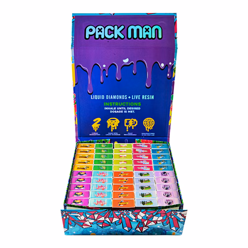 Packman 2g V4 Disposables 2.0ml Rechargeable Vapes Pens with Screen Empty 320mAh Battery 10flavors