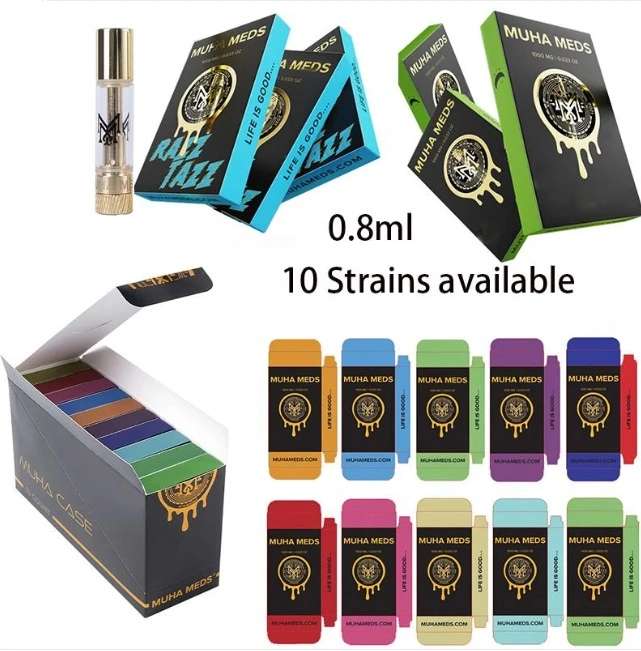 Muha Meds Carts Live Resin 510 Thread Empty Vape Cartridges Packaging Thick Oil Atomizers 1.0ml Cart Wax DAB Glass Tank Ceramic Coil