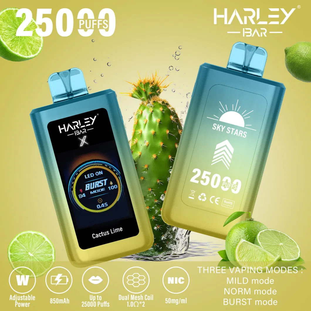 Harleybar X-25K Puff EU Warehouse 1.77 Inches LED Screen Wholesale Vape 25000 Puffs Poland Italy Greece Geek Price Bar