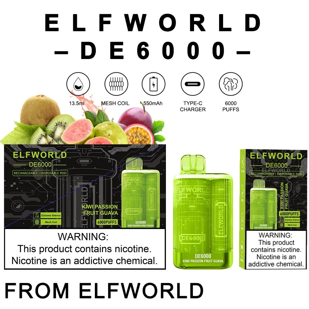 Nicotine Salt Powder Elf Electronic Vape Bar Elfworld De6000