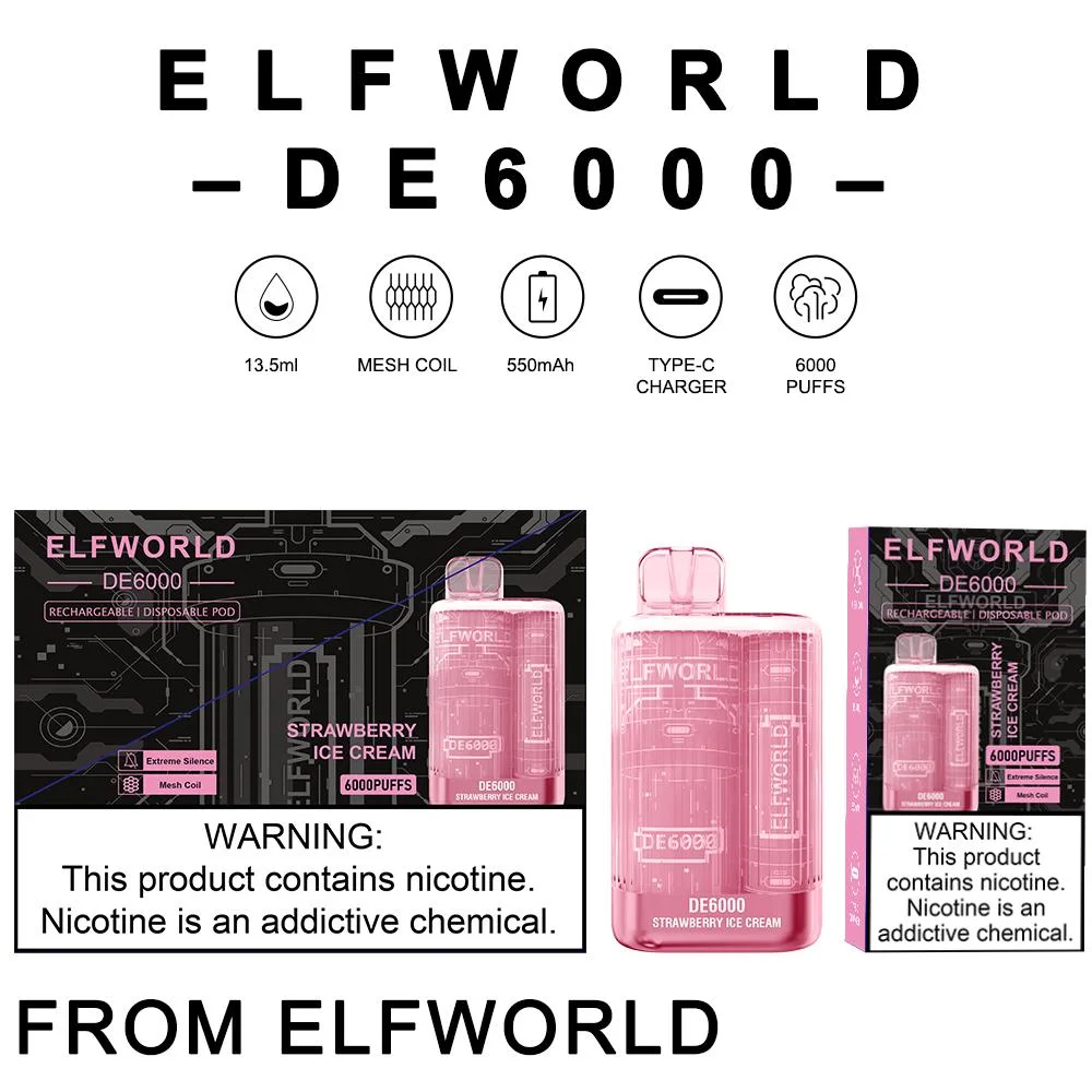 Nicotine Salt Powder Elf Electronic Vape Bar Elfworld De6000