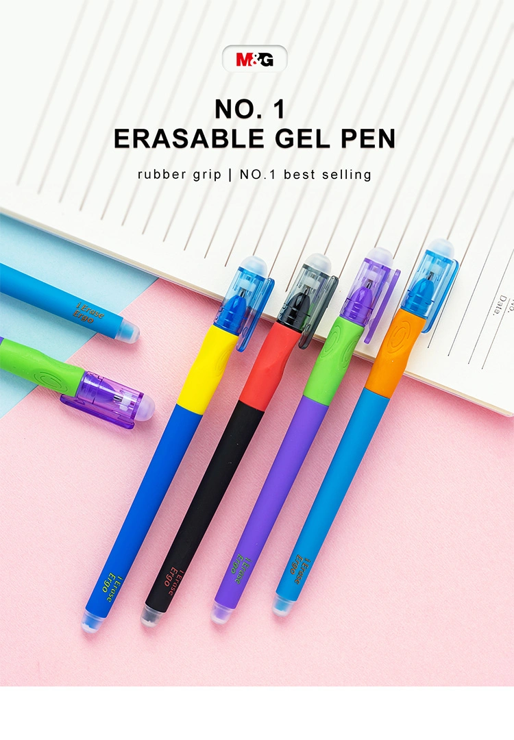 M&G Erasable Gel Pen Easy Start Ergonomic Grip Rubber Coating Body Crystal Blue 0.5mm