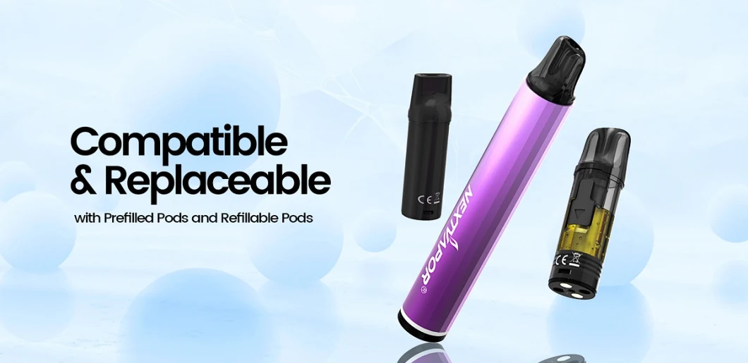 Nextvapor Rechargeable Vaporizer Prefilled &amp; Refillable Pod System Qbar Rechargeable Vape Start Kit