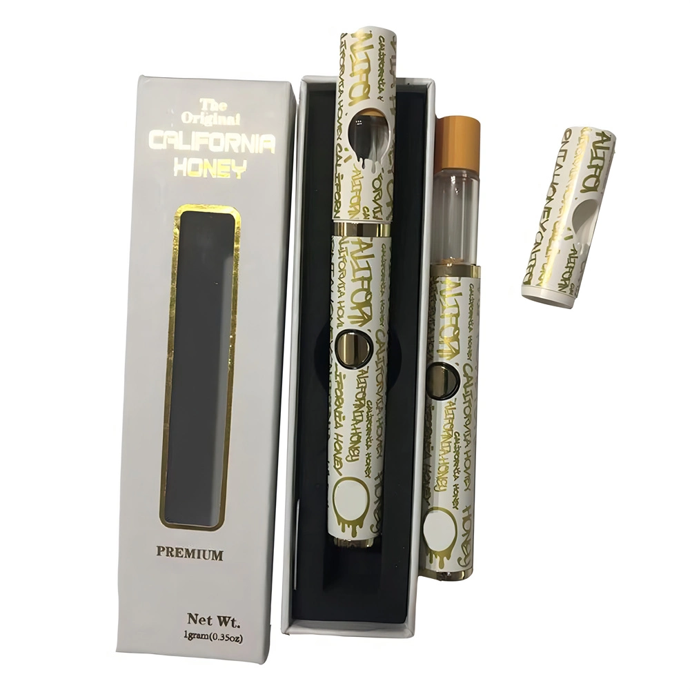 Wholesale Empty California Honey All Full Glass Diposable Vape Pen Vaporizer 1ml 1.0ml 1000mg 1g Ceramic Coil CB.D Th.C Delt.a 8 Extracts Starter Kit with Lead