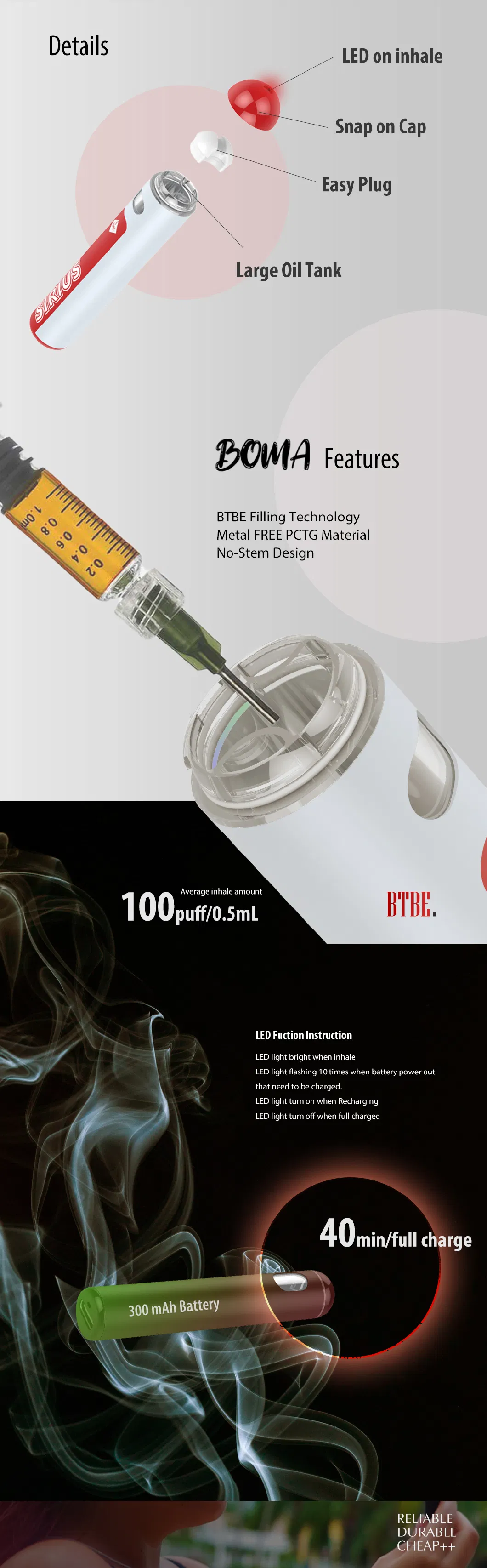 Nextvapor Wholesale OEM&ODM Best Selling 0.5ml 1.0ml Disposable Pod System Vaporizer Pen Smallest Oil Disposable Vape