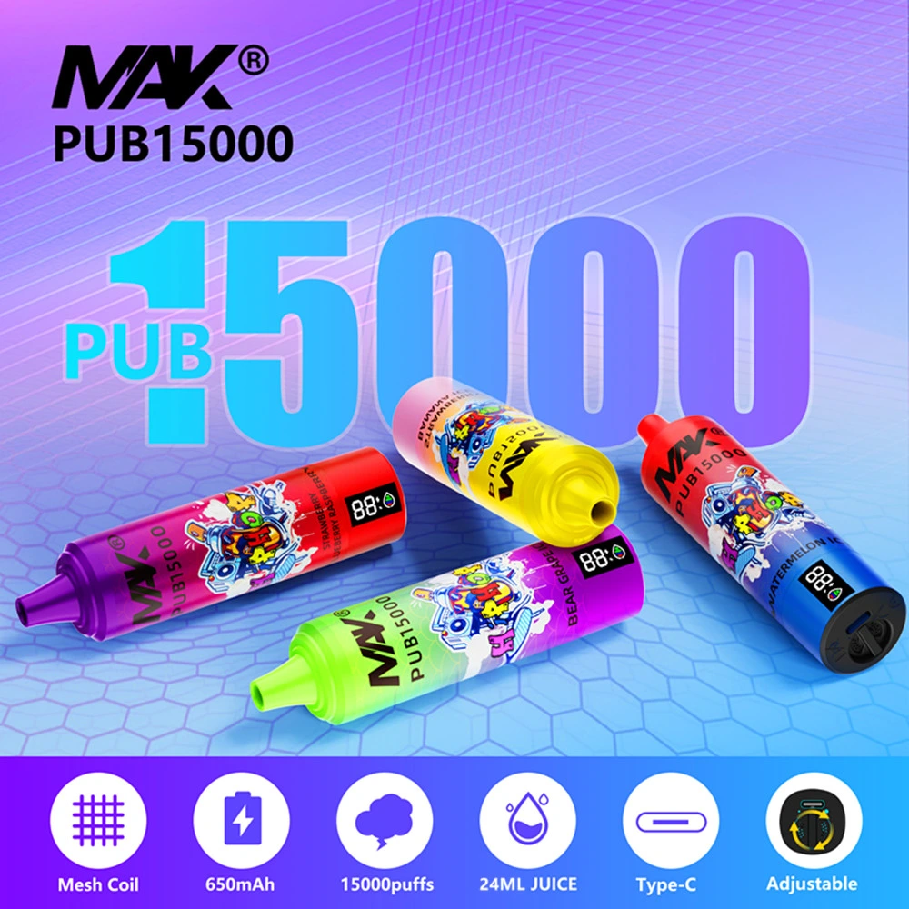 Mak Vape 650mAh Rechargeable Adjustable Airflow Disposable Vape 15K 15000 Puffs 20000 Puff E Cigarette