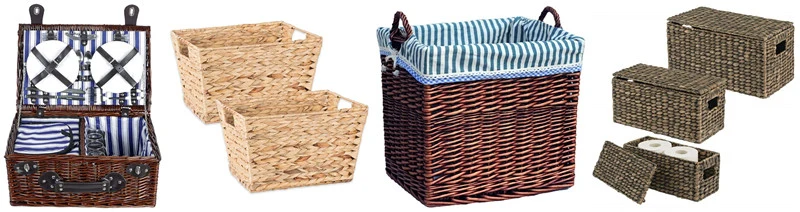 Large Woven Seagrass Laundry Storage Basket Handles