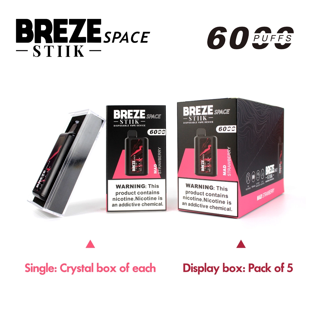 2024 Newest 4000 6000 Puffs Breze Stiik Space 6000 Best Disposable Vape UK