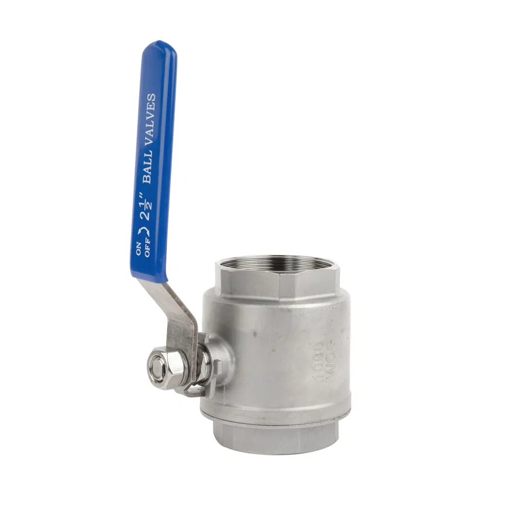 SS304 316 Stainless Steel Handle with Locking Internal Thread BSPP BSPT NPT 2PC Ball Valve