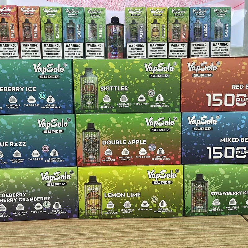 Vapsolo 15000 Puff Spain Popular EU Zbood in Stock Bad Drip Display Screen Non Rechargeable 20K Todo Nord Disposable Device Disposable Vape