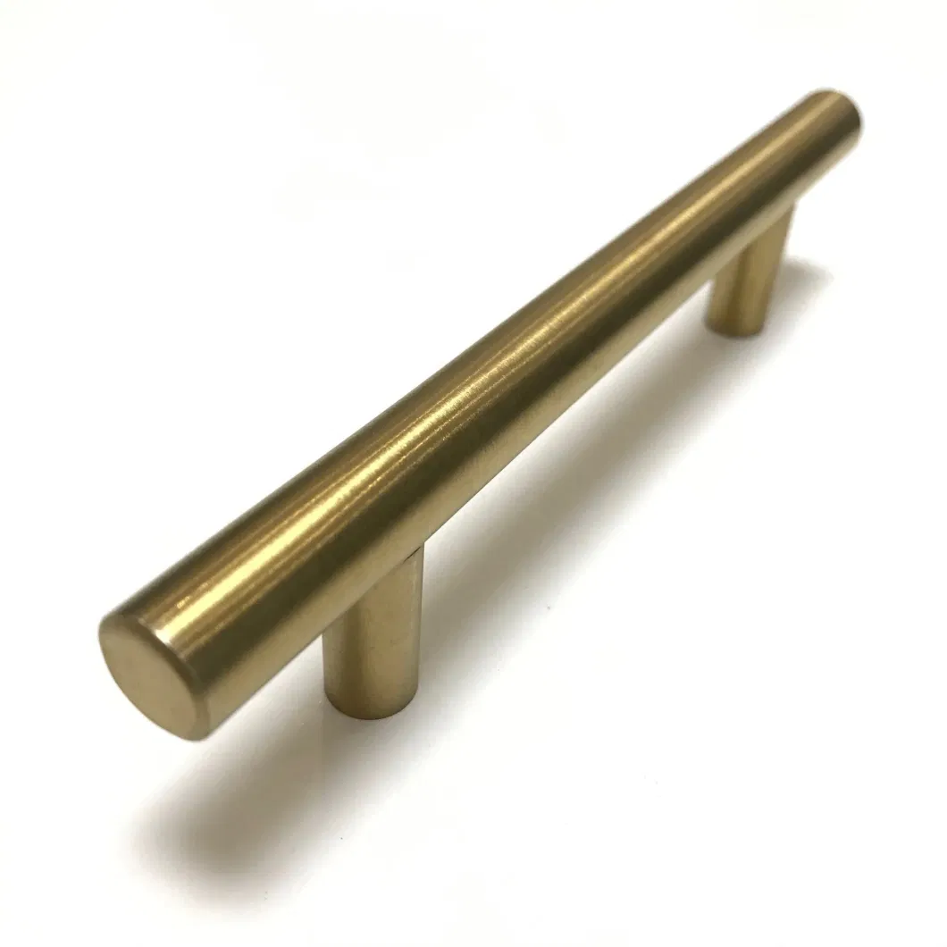 T Bar Stainless Steel Solid Furniture Drawer Hollow Golden Cabinet Handles