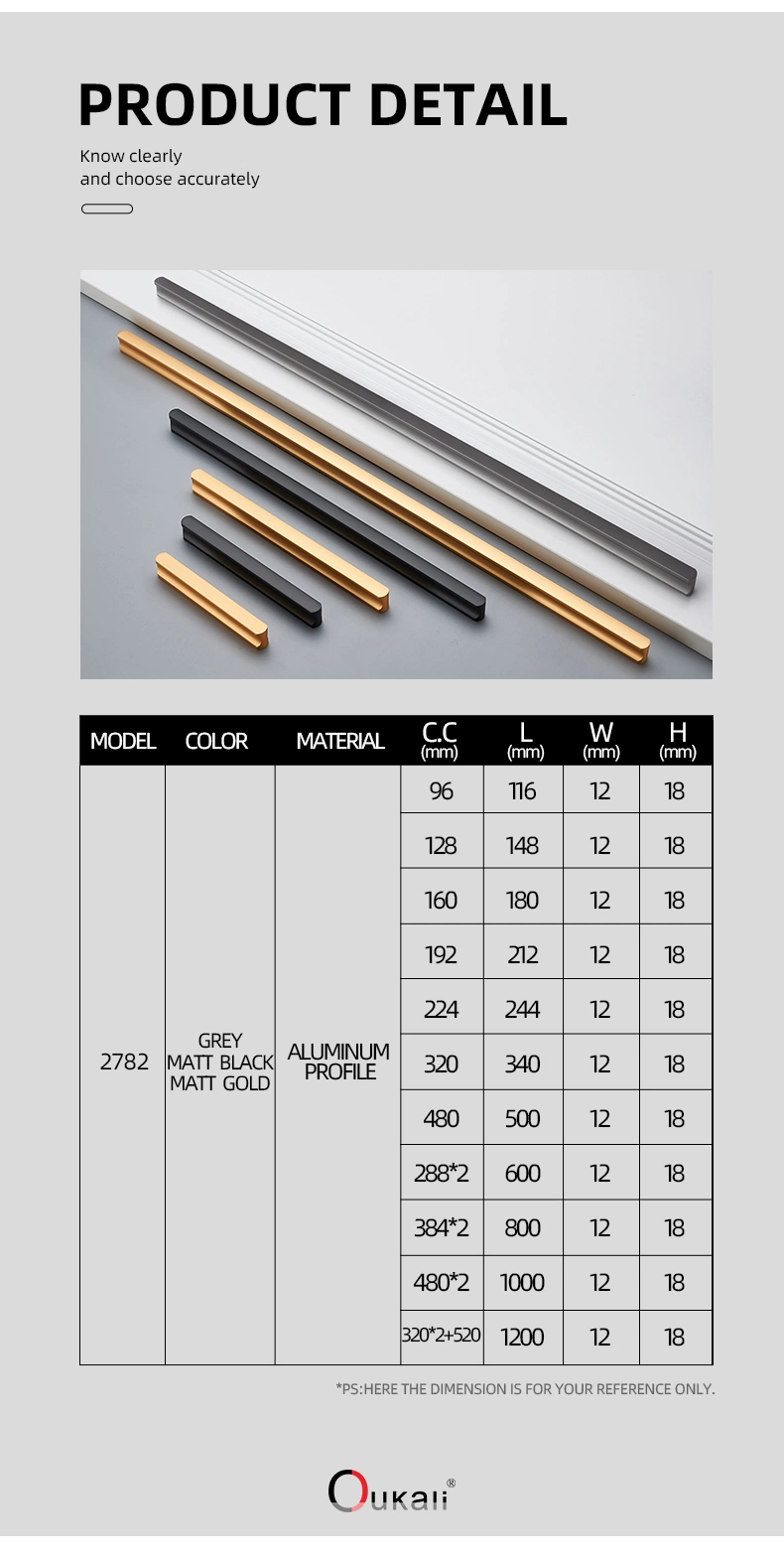 Aluminum Alloy Drawer Handle Ambry Chest Door Long Handle