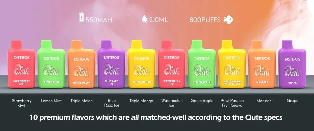 Tastefog Qute 800 Puffs Disposable Vape Wholesale E Cigarette Elf Puff Bar