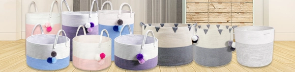 Extra Large Storage Baskets Cotton Rope Basket Laundry Basket Hamper