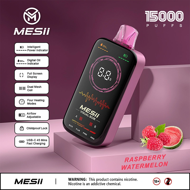 New Fashion Messi Visual 16000 15000 16K 15K Puffs Full Screen E Cigarette LED Hookah Juice E Cig Tornado E Liquid Vape