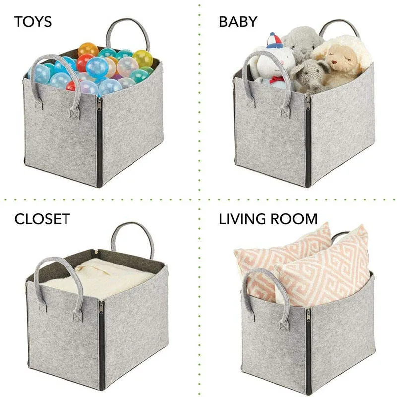 Felt Cube Closet Storage Basket with Handle