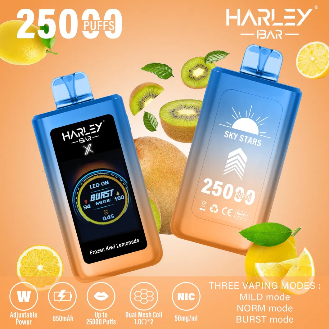 Harleybar X-25K Puff EU Warehouse 1.77 Inches LED Screen Wholesale Vape 25000 Puffs Poland Italy Greece Geek Price Bar