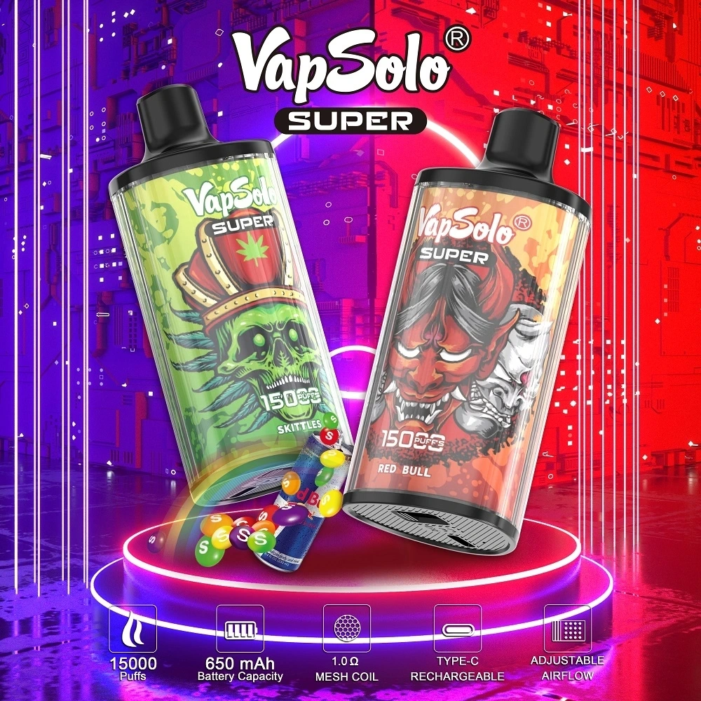 Vapsolo 15000 Puff Wholesale I Vape Factory Price 12000 Large Puffs Disposable Vape OEM E-Cigarette Flavor Bar Consumer-Electronics Wga 15K Vape Irex Razz Bar