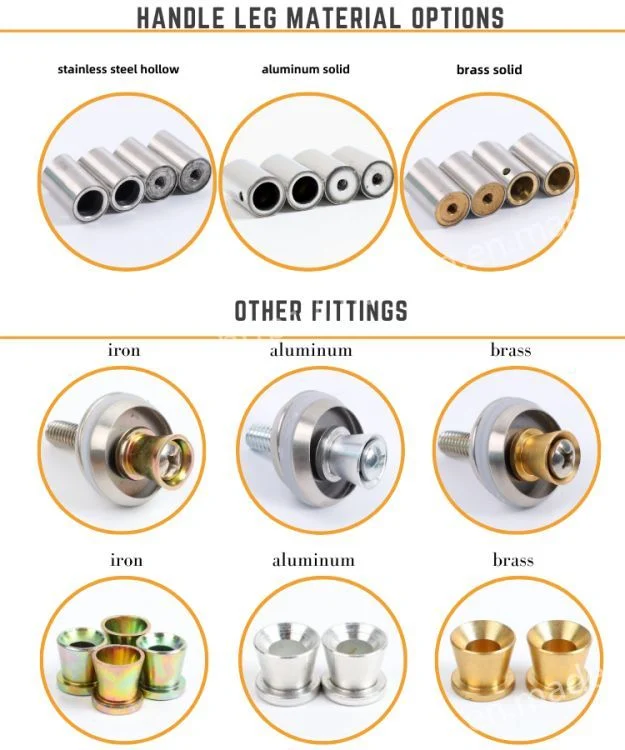 Stainless Steel H Shape Round Frameless Glass Door Hardware Ladder Mounting Pull Handle