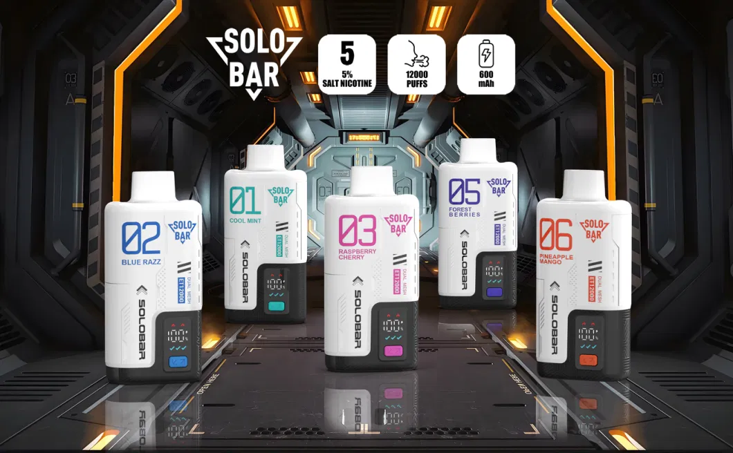 Original Factory Disposable Vape Solobar Et12000 Power Eliquid Display