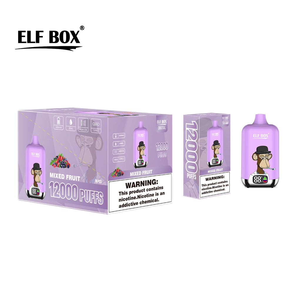 Hot Selling Factory Wholesale E-Cig Disposable Elfbox Digital 12000puffs Watermelon Good Flavors OEM/ODM Randm Vaporizer Empty 8000/10000 Puffs Vape