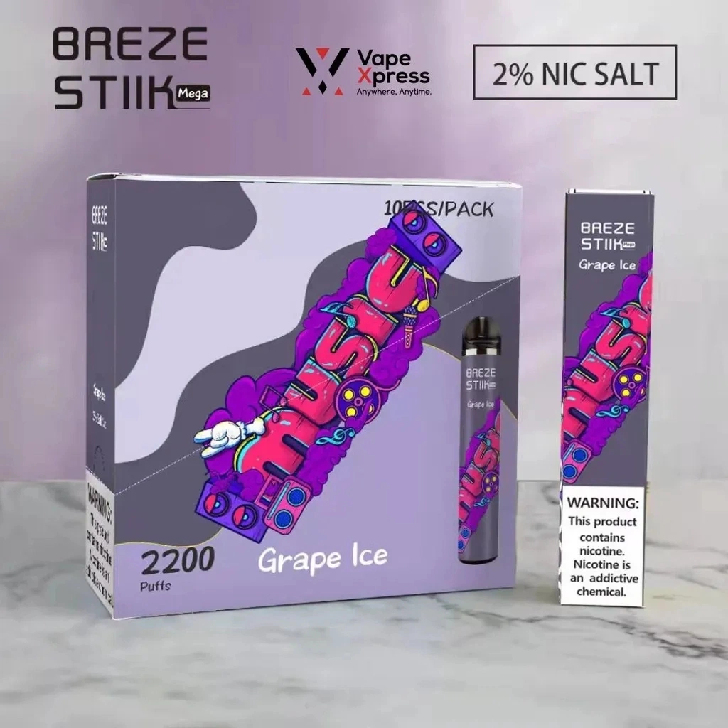 Breze Stiik Mega 2200 Puffs Disposable Vape Kit 8 Flavors Best Dry Herb Vaporizer Best