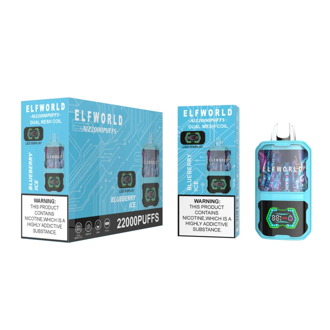 Zbood PCR Material Elfworld Ai22000 Puff Authentic Minibar 3 Flavours Mix V50 Puffbar Vaporizer Disposable Vape