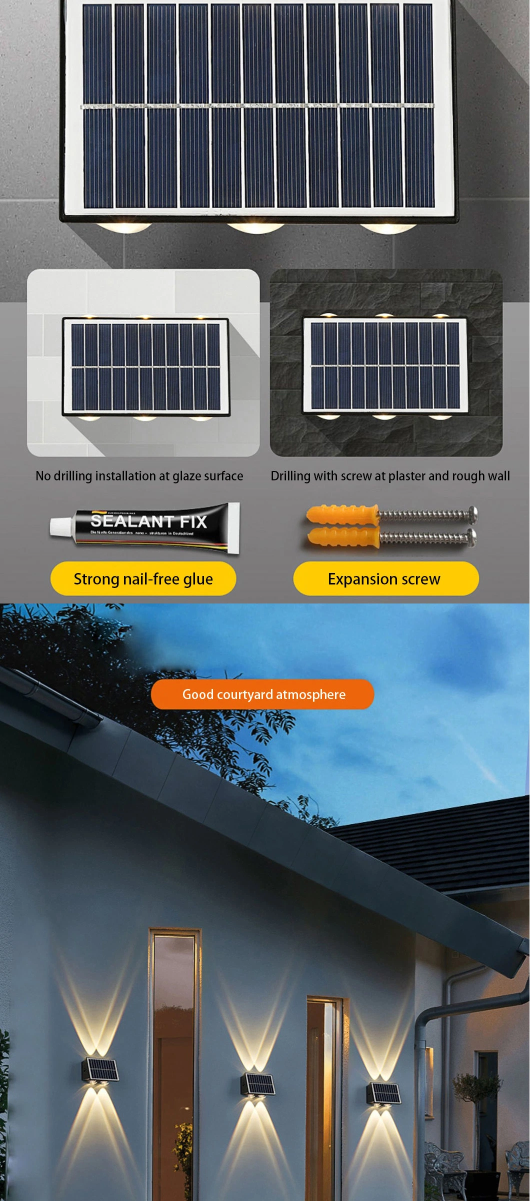 Solar LED Wall Light - up and Down