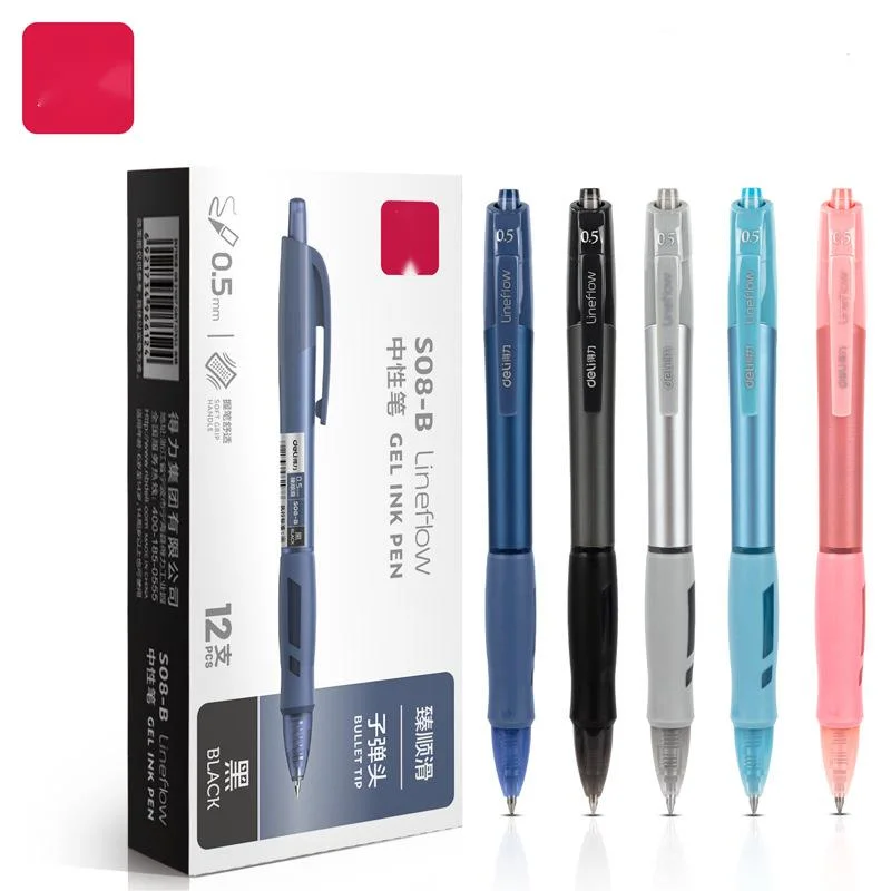 Simple Transparent 0.5mm Black Enhanced Needle Gel Pen