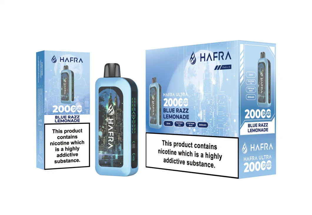 Hafra Ultra 20K Puff Disposable Vape Dual Mesh Coil 800mAh Electronic Cigarette